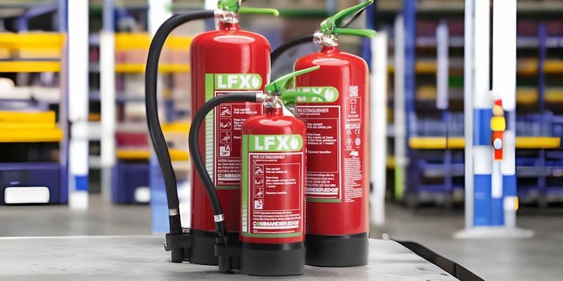 Three defender lithium-ion fire extinguishers at work